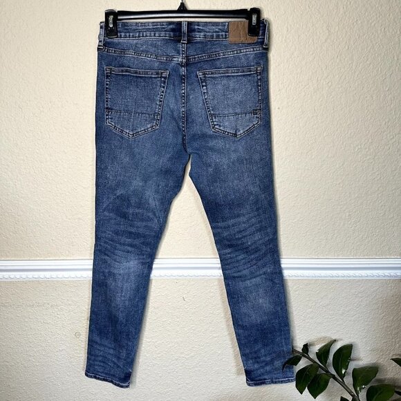 Aeropostale Jeans Men Size 30/30 Super Skinny Stretch Blue Ripped Distressed - Picture 4 of 7